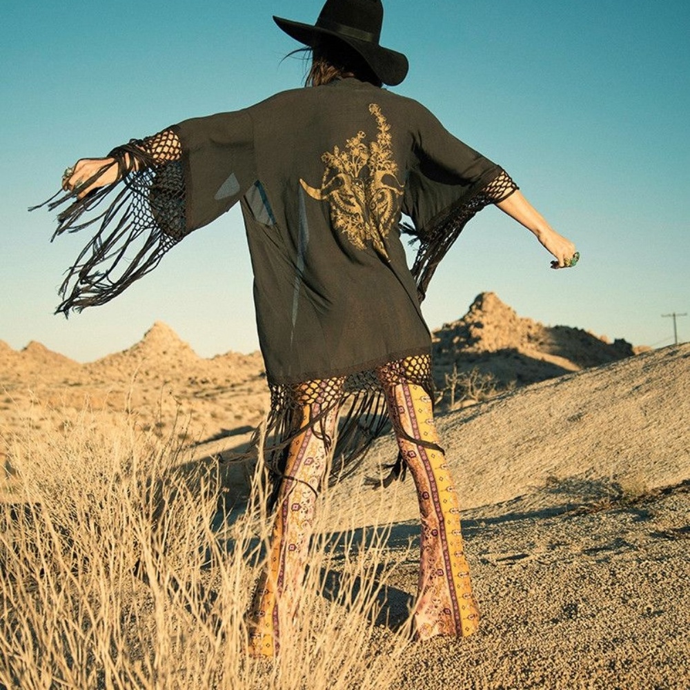 Spell & the Gypsy Indian Summer Kimono in Charcoal